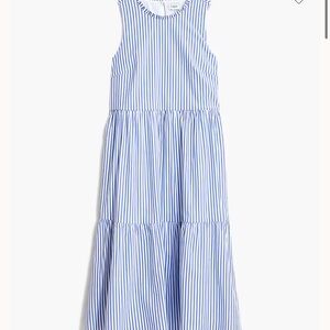 J. Crew Blue and White Striped Casual Dress
